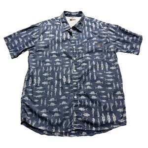 SALT LIFE SLX Outdoors Fishing Performance SS Button Front Sz L Mens